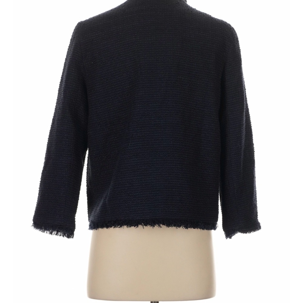 Women’s Navy Blue Fringe Trim Jacket - Picture 2 of 6